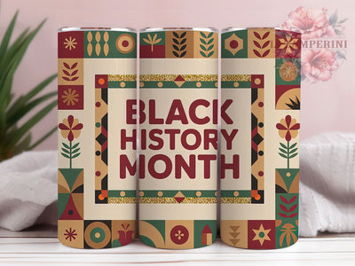 Afrocentric Geometric Heritage Tumbler, Afrocentric Geometric Wrap, African American Pride Cup, 20oz Sublimation Wrap, Cultural Heritage Tumbler, Empowerment Pride Cup, Geometric Pattern Wrap Sublimation Li Zamperini 