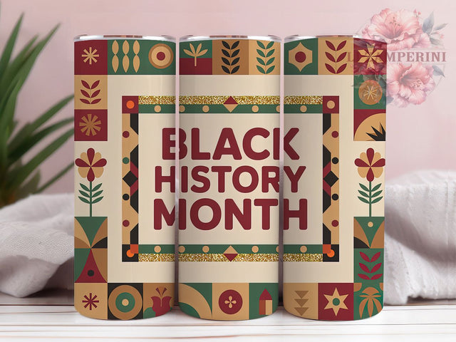 Afrocentric Geometric Heritage Tumbler, Afrocentric Geometric Wrap, African American Pride Cup, 20oz Sublimation Wrap, Cultural Heritage Tumbler, Empowerment Pride Cup, Geometric Pattern Wrap Sublimation Li Zamperini 