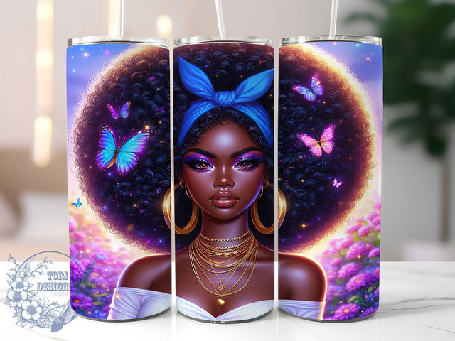 Afrocentric Inspirational Black Girl Tumbler, Inspirational Quote Pattern, Afrocentric Empowerment Design, 20Oz Sublimation Wrap, Motivational Woman Art, Bold Empower Texture, Tumbler Sublimation Sublimation ToriDesigns 