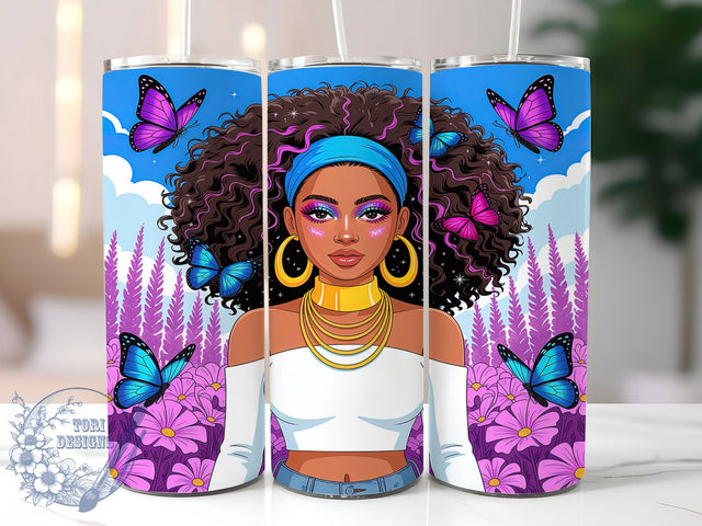 Afrocentric Inspirational Black Girl Tumbler, Inspirational Quote Pattern, Afrocentric Empowerment Design, 20Oz Sublimation Wrap, Motivational Woman Art, Bold Empower Texture, Tumbler Sublimation Sublimation ToriDesigns 