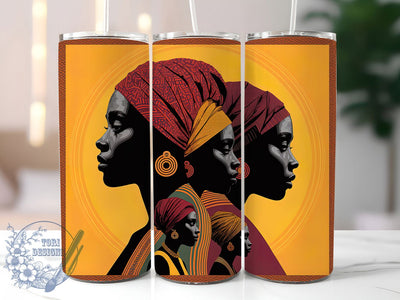 Afrocentric Melanin Heritage Tumbler, Afrocentric Women Tumbler, Melanin Pride 20oz Wrap, Sublimation Design, Stylish Gift Idea, African Pattern Wrap, 1865 Heritage Tumbler Sublimation ToriDesigns 
