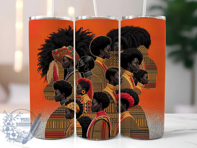 Afrocentric Melanin Heritage Tumbler, Afrocentric Women Tumbler, Melanin Pride 20oz Wrap, Sublimation Design, Stylish Gift Idea, African Pattern Wrap, 1865 Heritage Tumbler Sublimation ToriDesigns 