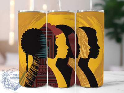 Afrocentric Melanin Pride Tumbler, Afrocentric Women, Silhouette Art, Melanin Pride, African Pattern, Tumbler Wrap, Sublimation Design Sublimation ToriDesigns 