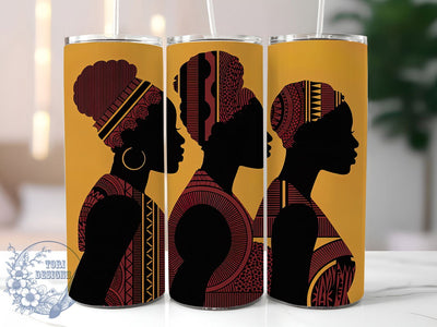 Afrocentric Melanin Pride Tumbler, Afrocentric Women, Silhouette Art, Melanin Pride, African Pattern, Tumbler Wrap, Sublimation Design Sublimation ToriDesigns 