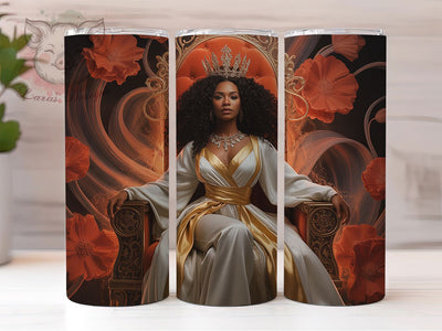 Afrocentric Melanin Queen Tumbler, Black Woman Wrap, Afrocentric Empowerment Cup, 20oz Sublimation Wrap, Strong Black Woman Tumbler, Cultural Pride Cup, Inspirational Queen Wrap Sublimation Lara' s Designs 