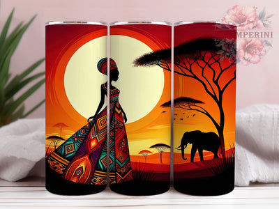 Afrocentric Tribal Women Tumbler, Afrocentric Art, Tribal Women, Tumbler Wrap, Sublimation Design, 20oz Tumbler, Ethnic Pattern Sublimation Li Zamperini 