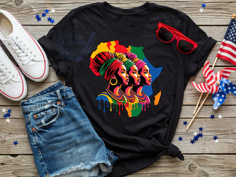 Afrocentric Unity Woman T-Shirt PNG, Afrocentric Woman, Unity Style, Cultural Pride, Empowerment Vibes, Sublimation PNG, Statement Shirt, Heritage Fashion Sublimation ToriDesigns 