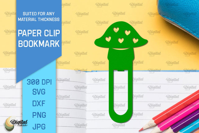 Agaric Paper Clip Bookmark. Bookmark Clip Template SVG 3D Paper Evgenyia Guschina 