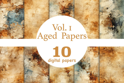 Aged Paper Textures | Old Worn Distressed Paper Digital Pattern GlamArtZhanna 