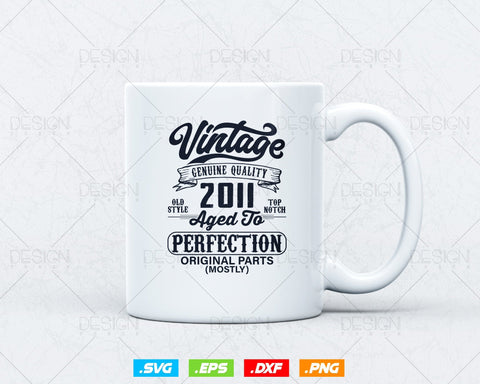 Aged To Perfection 13th Birthday Svg Png, Vintage 2011, Original Parts Svg, Official Teneegar Svg, Birthday Gift for Son, Cricut Cut Files SVG DesignDestine 