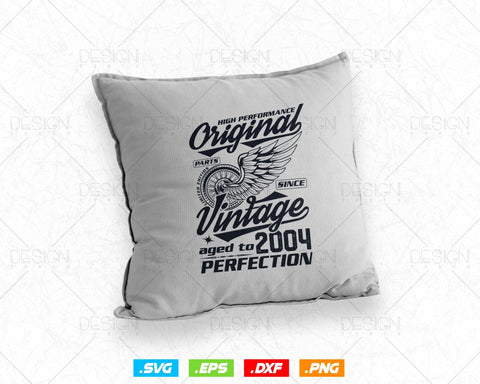 Aged To Perfection 20th Birthday Svg Png, Vintage 2004, Original Parts Svg, Birthday Shirt Svg, Birthday Gift for Son, Cricut Cut Files Svg SVG DesignDestine 