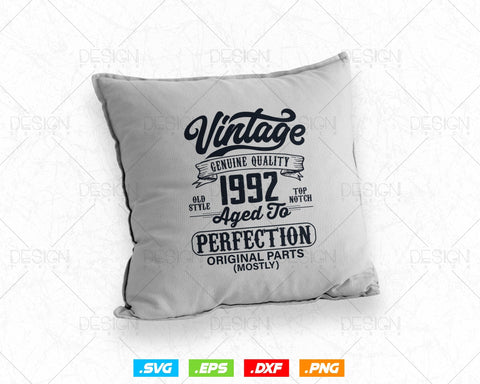 Aged To Perfection 32nd Birthday Svg Png, Vintage 1992, Original Parts Svg, Birthday Shirt Svg, Birthday Gift for Men, Cricut Cut Files Svg SVG DesignDestine 