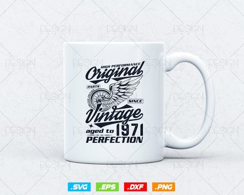 Aged To Perfection 53rd Birthday Svg Png, Vintage 1971, Original Parts Svg, Birthday Shirt Svg, Birthday Gift for Men, Cricut Cut Files Svg SVG DesignDestine 