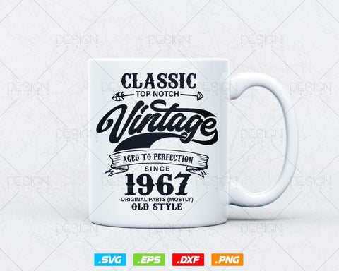Aged To Perfection 57th Birthday Svg Png, Vintage 1967, Original Parts Svg, Birthday Shirt Svg, Birthday Gift for Dad, Cricut Cut Files Svg SVG DesignDestine 