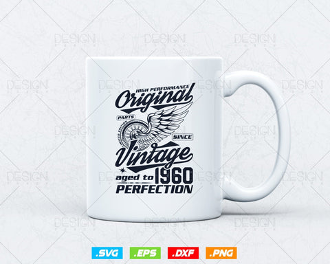 Aged To Perfection 64th Birthday Svg Png, Vintage 1960, Original Parts Svg, Birthday Shirt Svg, Birthday Gift for Dad, Cricut Cut Files Svg SVG DesignDestine 