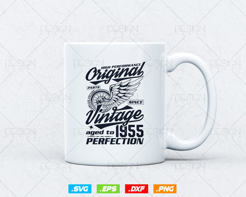 Aged To Perfection 69th Birthday Svg Png, Vintage 1955, Original Parts Svg, Birthday Shirt Svg, Birthday Gift for Dad, Cricut Cut Files Svg SVG DesignDestine 