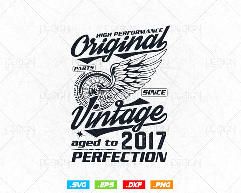 Aged To Perfection 7th Birthday Svg Png, Vintage 2017, Original Parts Svg, Birthday Shirt, Birthday Gift for Son, Cricut Cut Files Svg SVG DesignDestine 