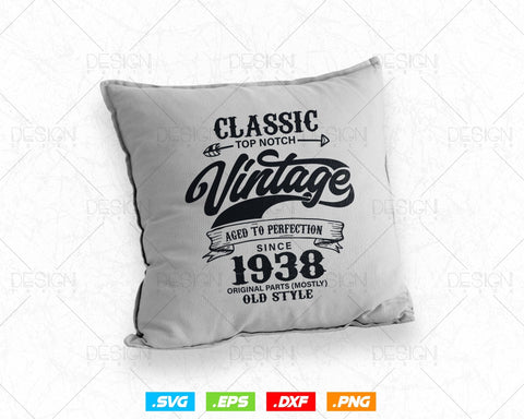 Aged To Perfection 86th Birthday Svg Png, Vintage 1938, Original Parts Svg, Birthday Shirt Svg, Birthday Gift for Dad, Cricut Cut Files Svg SVG DesignDestine 