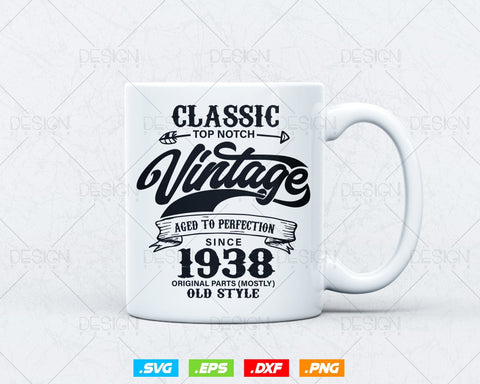 Aged To Perfection 86th Birthday Svg Png, Vintage 1938, Original Parts Svg, Birthday Shirt Svg, Birthday Gift for Dad, Cricut Cut Files Svg SVG DesignDestine 