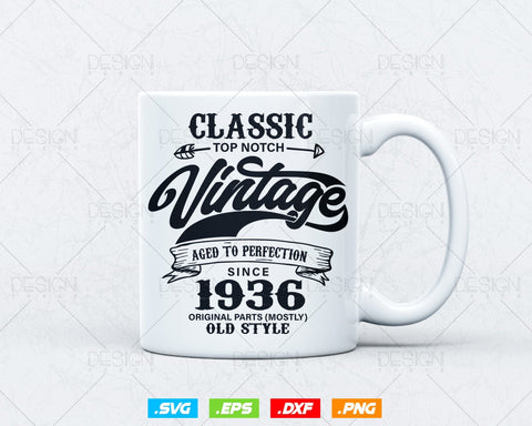 Aged To Perfection 88th Birthday Svg Png, Vintage 1936, Original Parts Svg, Birthday Shirt Svg, Birthday Gift for Dad, Cricut Cut Files Svg SVG DesignDestine 