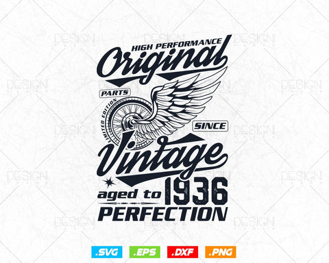 Aged To Perfection 88th Birthday Svg Png, Vintage 1936, Original Parts Svg, Birthday Shirt Svg, Birthday Gift for Dad, Cricut Cut Files Svg SVG DesignDestine 
