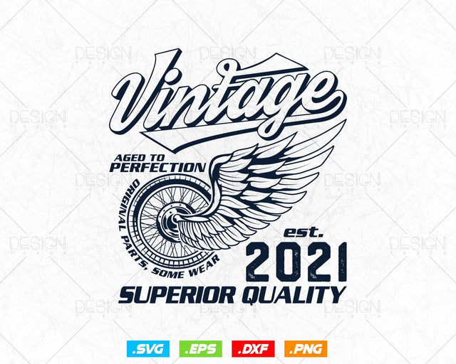 Aged To Perfection Vintage 3rd Birthday Svg Png, Vintage 2021 Original Parts Svg, Retro Style Motorcycle Shirts For Boy,Birthday Clipart Svg SVG DesignDestine 