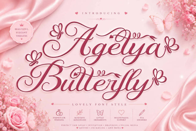 Agetya Butterfly Font Prasetya Letter 