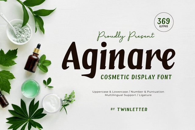 Aginare - Cosmetic Display Font Font twinletter 