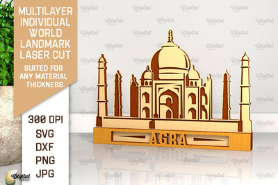 Agra Landmark Laser Cut. Multilayer Decor SVG SVG Evgenyia Guschina 