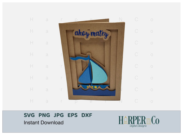 Ahoy 3D Card SVG PNG Cut EPS File SVG HarperNCo 
