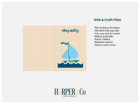 Ahoy 3D Card SVG PNG Cut EPS File SVG HarperNCo 