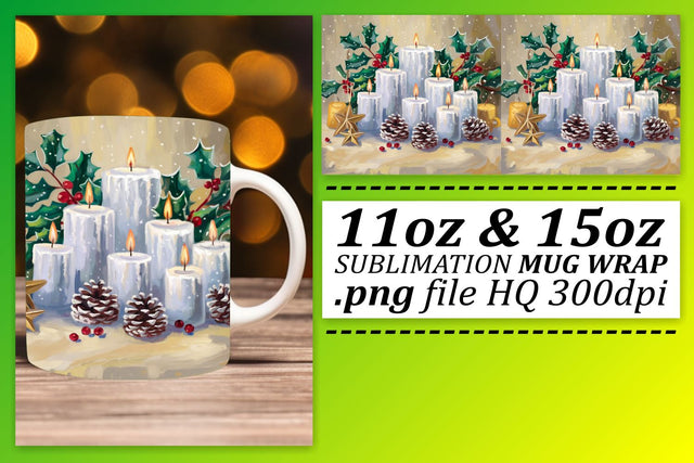 AI-generated mug wrap PNGs, ideal for 11oz and 15oz! , Christmas Sublimation afrosvg 