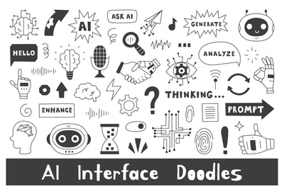 AI Interface Doodles PNG Clipart Sublimation Rin Green 