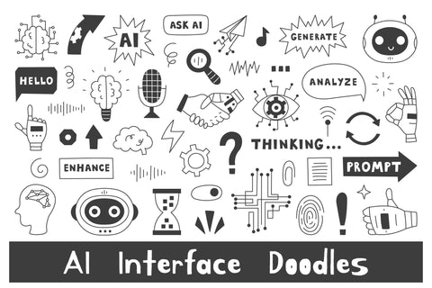 AI Interface Doodles PNG Clipart Sublimation Rin Green 