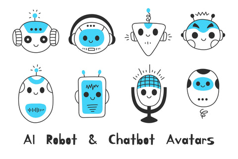 AI Robot & Chatbot Avatars PNG Clipart Sublimation Rin Green 