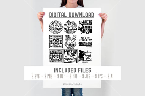 Ain't No Hood Like Fatherhood SVG | Father's Day svg Quotes SVG TonisArtStudio 