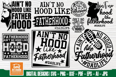 Ain't No Hood Like Fatherhood SVG | Father's Day svg Quotes SVG TonisArtStudio 