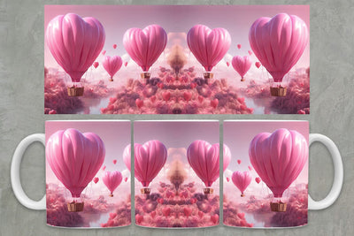Air Baloon Mug Wrap PNG 2| Valentine Mug Wrap PNG Sublimation zafrans studio 