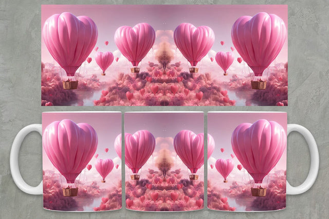 Air Baloon Mug Wrap PNG 2| Valentine Mug Wrap PNG Sublimation zafrans studio 