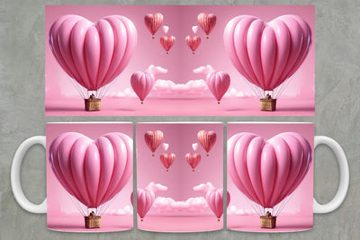 Air Baloon Mug Wrap PNG 3 | Valentine Mug Wrap PNG SVG zafrans studio 