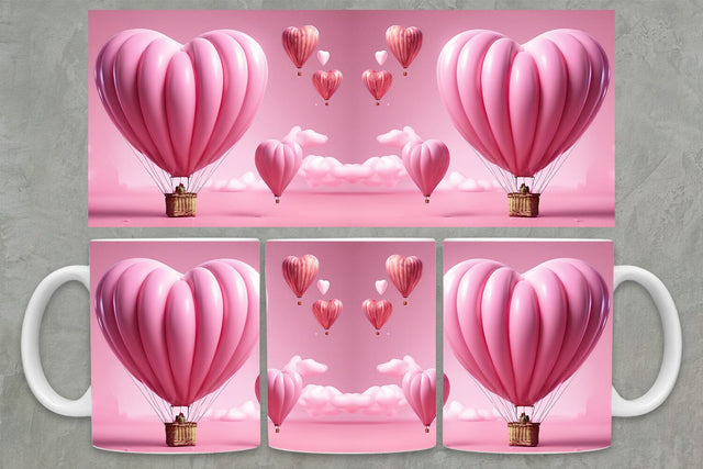 Air Baloon Mug Wrap PNG 3 | Valentine Mug Wrap PNG SVG zafrans studio 