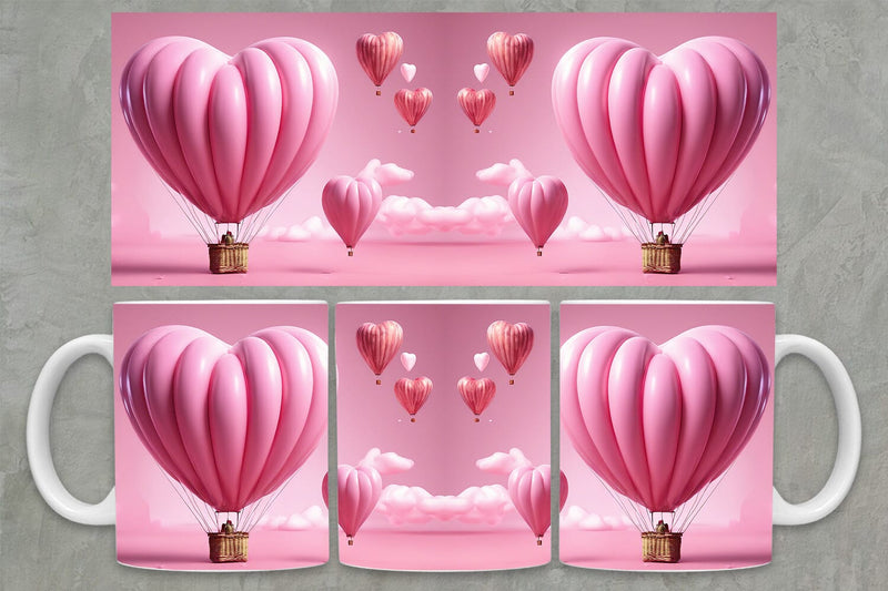 Air Baloon Mug Wrap PNG 3 | Valentine Mug Wrap PNG SVG zafrans studio 