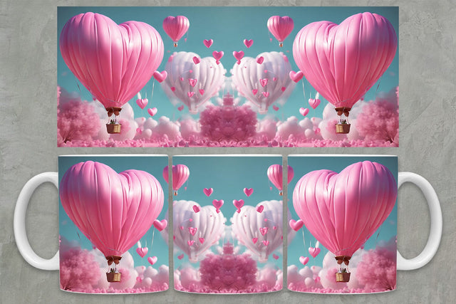 Air Baloon Mug Wrap PNG 4 | Valentine Mug Wrap PNG Sublimation zafrans studio 