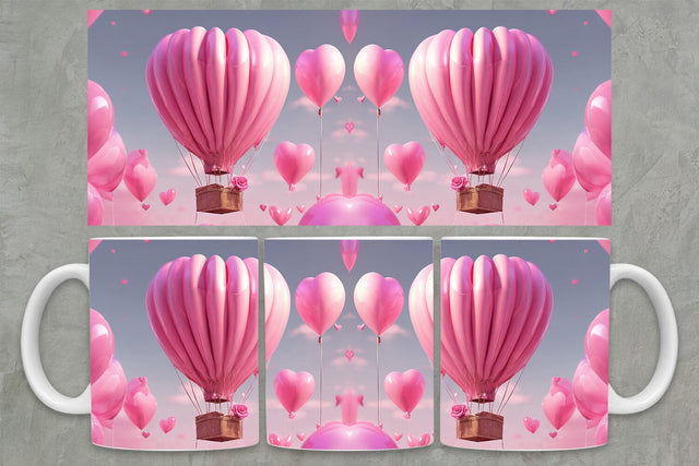 Air Baloon Mug Wrap PNG | Valentine Mug Wrap PNG Sublimation zafrans studio 