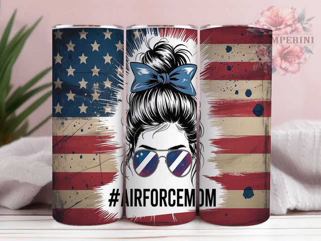 Air Force Mom Messy Bun Tumbler, Messy Bun Mom, 20oz Tumbler Wrap, Sublimation Design, Military Mom Tumbler, Custom Mom Tumbler, Messy Bun Tumbler Sublimation Li Zamperini 