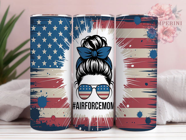 Air Force Mom Messy Bun Tumbler, Messy Bun Mom, 20oz Tumbler Wrap, Sublimation Design, Military Mom Tumbler, Custom Mom Tumbler, Messy Bun Tumbler Sublimation Li Zamperini 