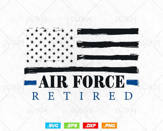 Air Force Retired USA Flag Svg Png, Fathers Day Svg, veteran svg, military svg, Svg Files for Cricut Silhouette, Instant download SVG DesignDestine 