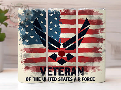 Air Force Veteran 20oz Tumbler Wrap, USA Flag Tumbler, Military Pride Tumbler, 20oz Sublimation Wrap, Patriotic Veteran Tumbler, Retired Airman Gift, American Hero Tumbler Sublimation Lara' s Designs 