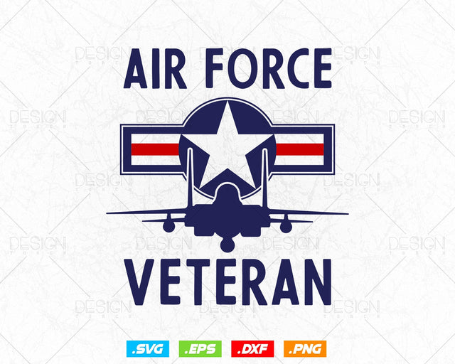 Air Force Veteran Vintage Roundel and F15 Jet Svg Png, Military Svg, Airplane Svg, Air Force 1, Svg Files for Cricut, Instant download SVG DesignDestine 