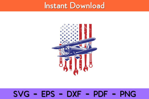 Aircraft Mechanic American Flag Aeroplane Vintage Svg Design SVG artprintfile 